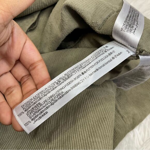 ZARA khaki corduroy pinafore midi cotton overall dress M - Picture 12 of 15